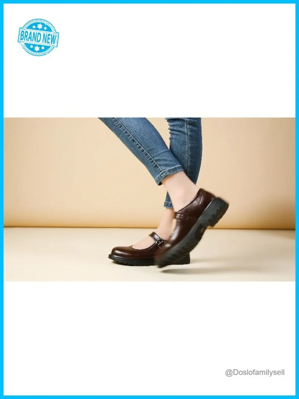 Mary Jane Shoes Women Faux Leather Round Toe Flats Oxfords Buckle Strap